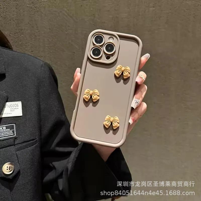Three-dimensional Bow Is Suitable for Apple 17promax Mobile Phone Case iPhone16/15 Emery 14 Protective Case 11.