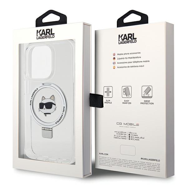 Karl Lagerfeld KLHMP15XHMRSCHH iPhone 15 Pro Max 6.7" White/white Hardcase Ring Stand Choupette Head MagSafe
