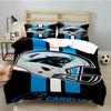 Panthers Helmet 3pcs Bedding Set,Including 1pc Duvet Cover And 2pcs Pillowcases Perfect Gift for Christmas,Ideal for Bedroom, Dormitory