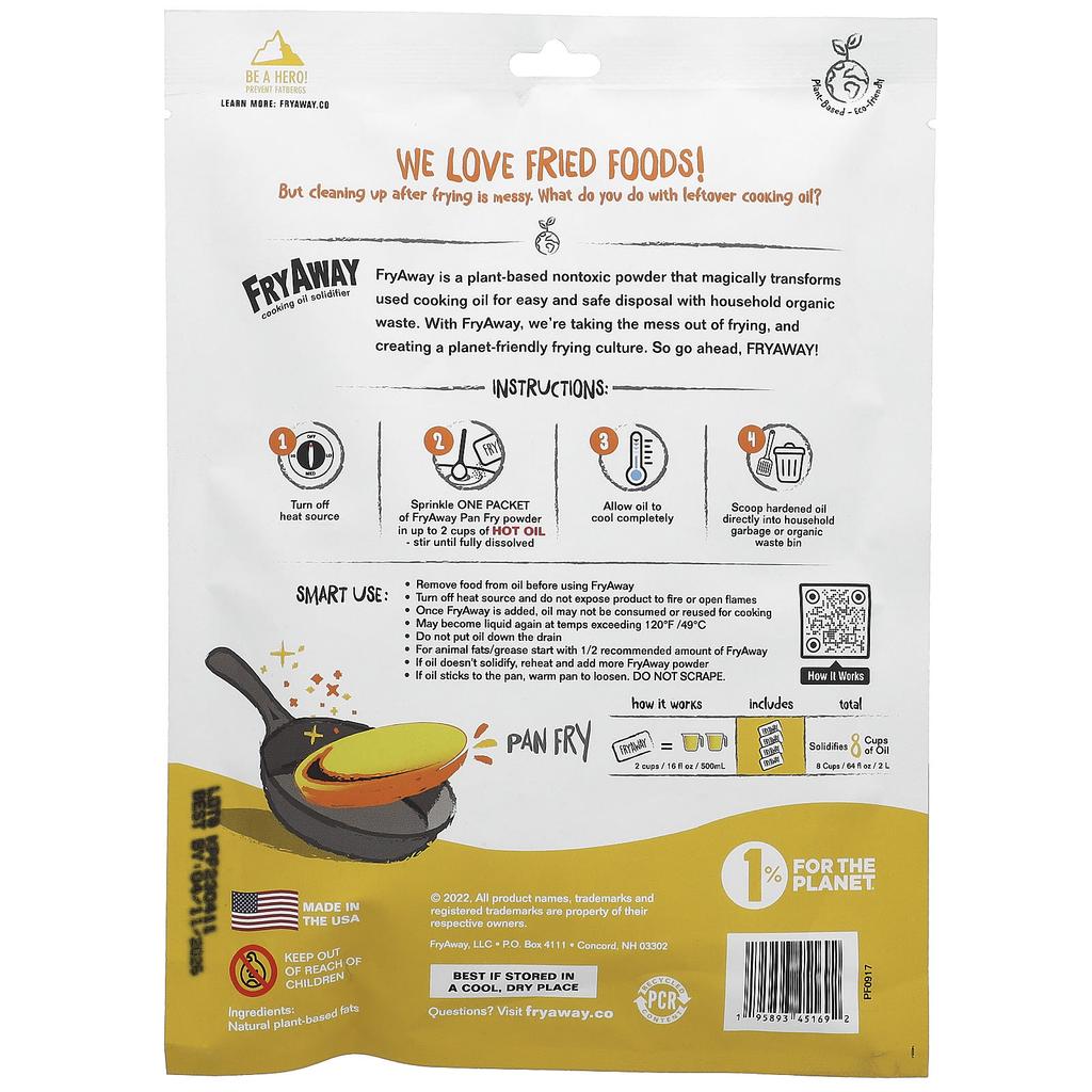 Pan Fry, Cooking Oil Solidifier, 4 Pack, 60G(2.1Oz)