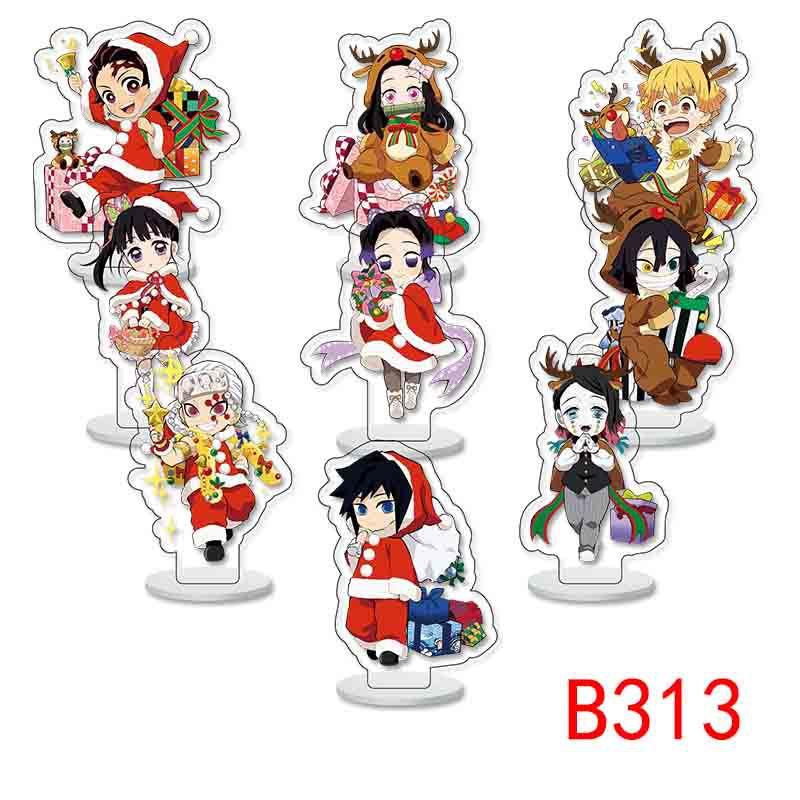 Collection de mini socles Demon Slayer 9 pièces Collection acrylique transparent Socle 6cm Collection jouets anime date de naissance cadeau unisexe