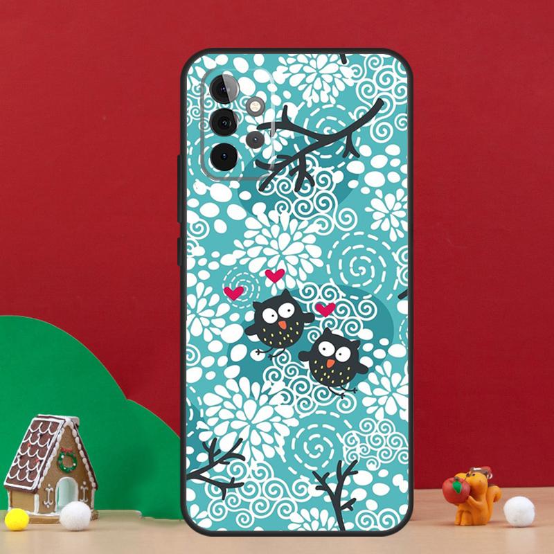 Süße Eulen-Cartoon-Hülle für Samsung Galaxy A56 A33 A13 A36 A23 A52 A32 A12 A54 A34 A14 A16 A53 A15 A35 A55 A17