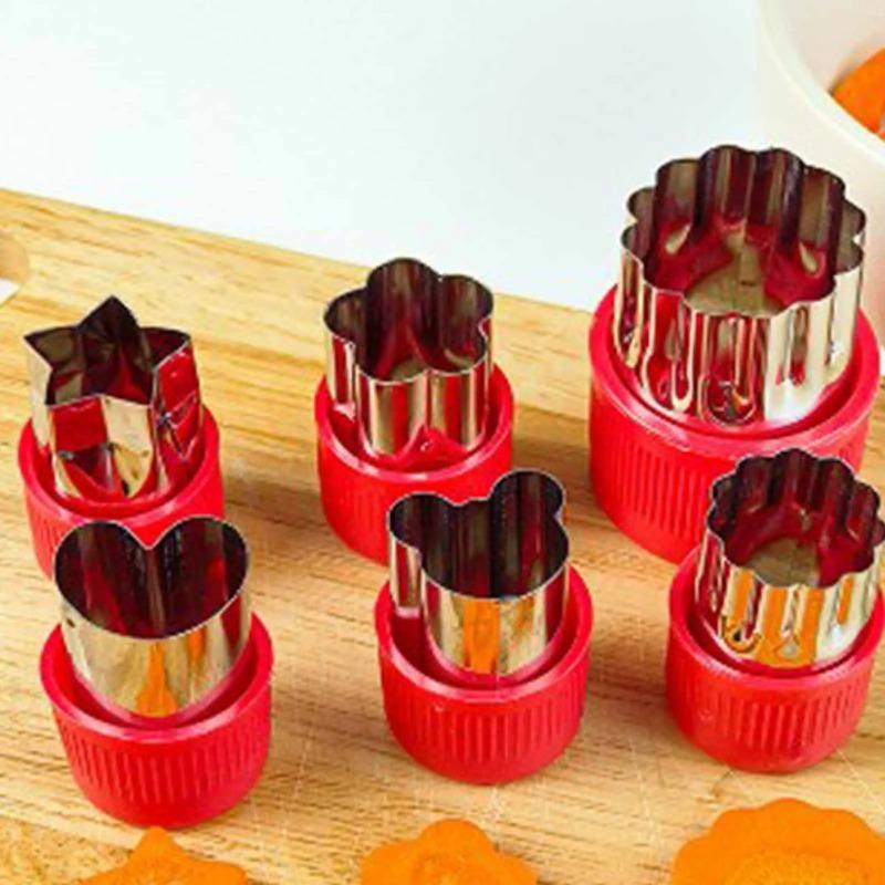 Fruit and Vegetable Cutters Set with Heart Star Flower Animal Shapes for DIY Cookie Baking Fondant Art and Cake Decoration