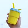 Macaron Colored 380ML Drinking Cup with Straw Leak Proof Lid Plastic Water Bottle For Travel Gym Daily Hydrations