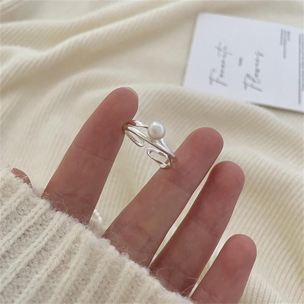 Schlichter Ring unregelmäßig 925er Sterlingsilberring Ins-Wind-Nischen-Design offener schlichter Silberring Großhandel