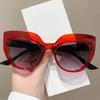 Retro UV400 Cateye Sunglasses Oversized Black Frame Women Summer Shades Female Fashion Glasses