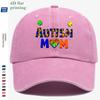 pc Autism Themed Puzzle Print Baseball Cap Colorful Puzzle Letters AUTISM with Heart Puzzle And MOM Lettering MotherS Da