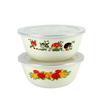 Large Old-Fashioned Enamel Basin with Lid for Washing, Mixing, and Cooking - Classic Nostalgic Design