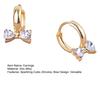1 Pair Women Circle Earrings, Bow Design Zinc Alloy Earrings with Transparent Cubic Zirconia, Goddess Style Earrings for Daily Wear Work Party