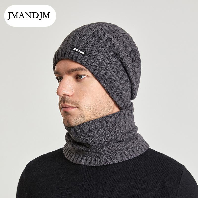 Осенне-зимняя теплая вязаная шерстяная шапка для мужчин и женщин в нейтральном — фото 4