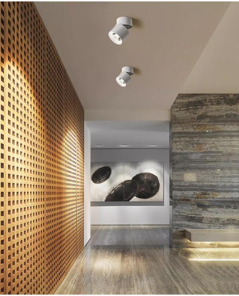 Adjustable LED Anti-Glare Folding Spotlights: Dimmable, Color-Changing, Ideal for Hallway and Wall Wash Background Lighting.
