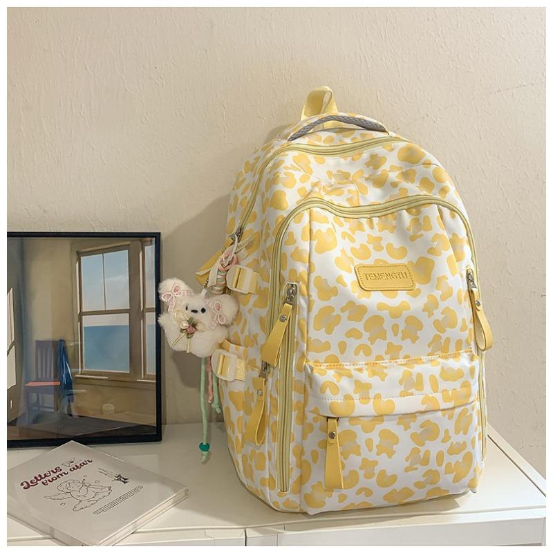 Nouveau Sac à Dos Harajuku Vent Vache Léopard Sac à Dos Collège Léger Campus Étudiants Sac à Dos.