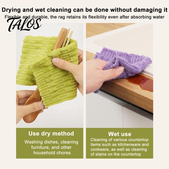 Eco Friendly Paper Towel Alternative Reusable Microfiber Cleaning Cloth, Thick Absorbent Tearable Wipes, Wet And Durable Household Rags Dry