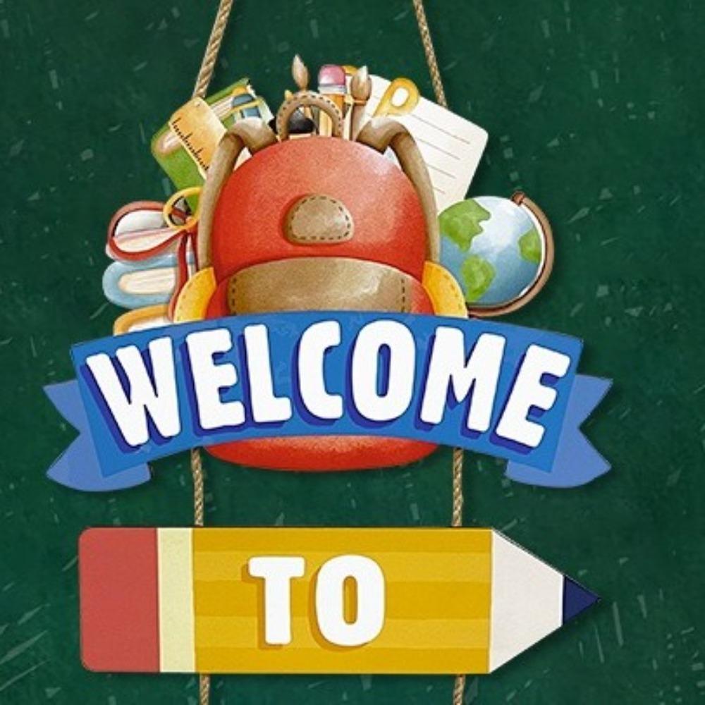 Cartoon School Season Wall Ornaments Backpack Pencil Wooden Hanging Board  for Party
