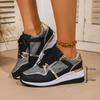 Fashion White Wedge Heel Sneakers Women Lace Up Lightweight Running Shoes Woman Comfort Low Top Casual Sports Shoes Plus Size 44
