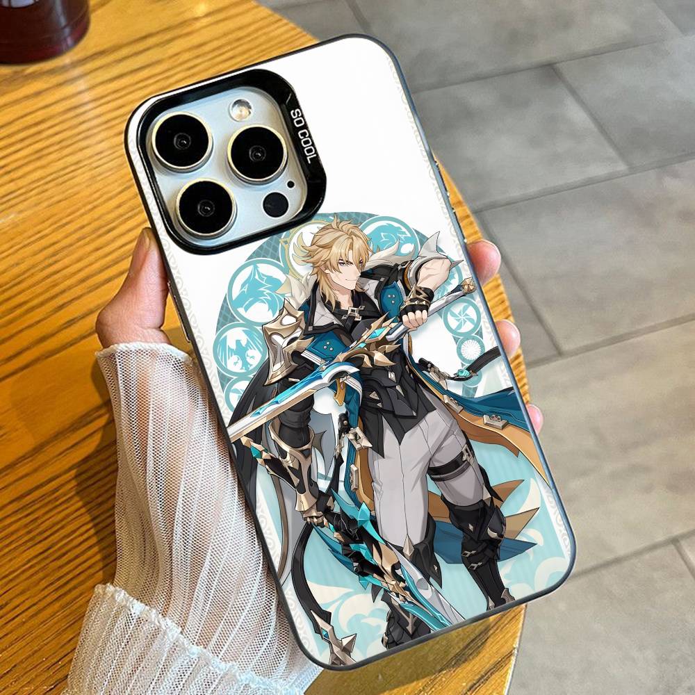 V-VarkaS G-Genshi-n-n I-ImpacTS Phone Case For iPhone 16 17 15 14 12 13 Pro Max Black Candy Matte Shockproof Cover
