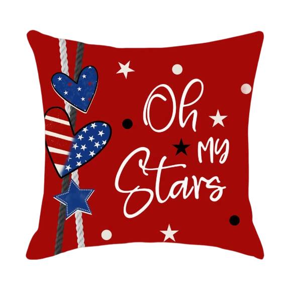

Independence Day Pillow Cover Linen Waist Pillow Case For Car Bedroom Living Room And Window One Size