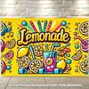 2D Lemonade Pop Art Backdrop Cloth Colorful Lemon Slice Summer Party Background