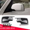 For BMW X3 X 3 E83 2003-2010 High Quality Rearview Bright Black Carbon Fiber Side Mirror Cover Cap Parts Styling with Tool
