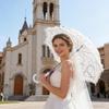 Mesh Flower Mini Bridal Umbrella Hollowed Out Wedding Decoration Props  Wedding Party Supplies