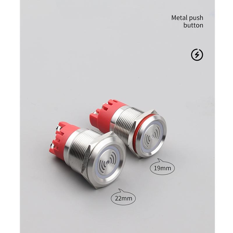 19mm 22mm LED Loud Intermittent Flashing Warning Light Buzzer 12V 24V 220V Mini Red Lamp Alarm Stainless Steel Metal