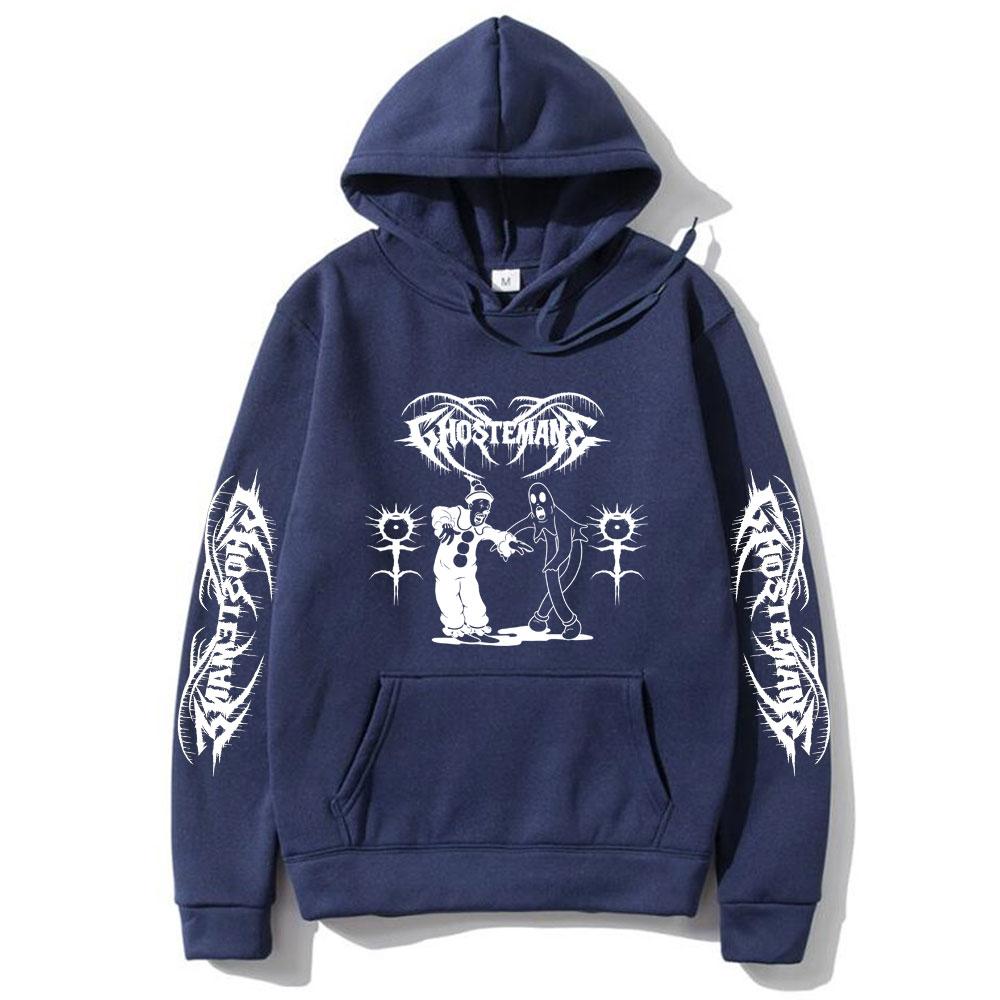 Ghostemane Gothic Graphic Hoodie Men Hip Hop Oversized Sweatshirt Male Vintage Clothes Mens Rock Streetwear Men's Casual Hoodies