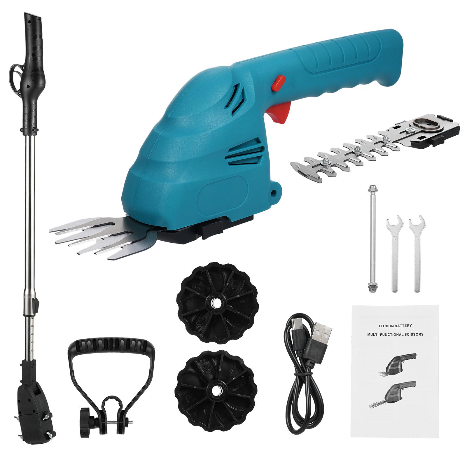 

Аккумуляторный литиевый кусторез Ручной кусторез двойного назначения Кусторез Электрический кусторез With Extension Rod синий