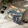 Funny Samurai Cat Surfing cushion cover Home Office Convenient Nordic Simplicity Hit With Zipper Cushion Cover