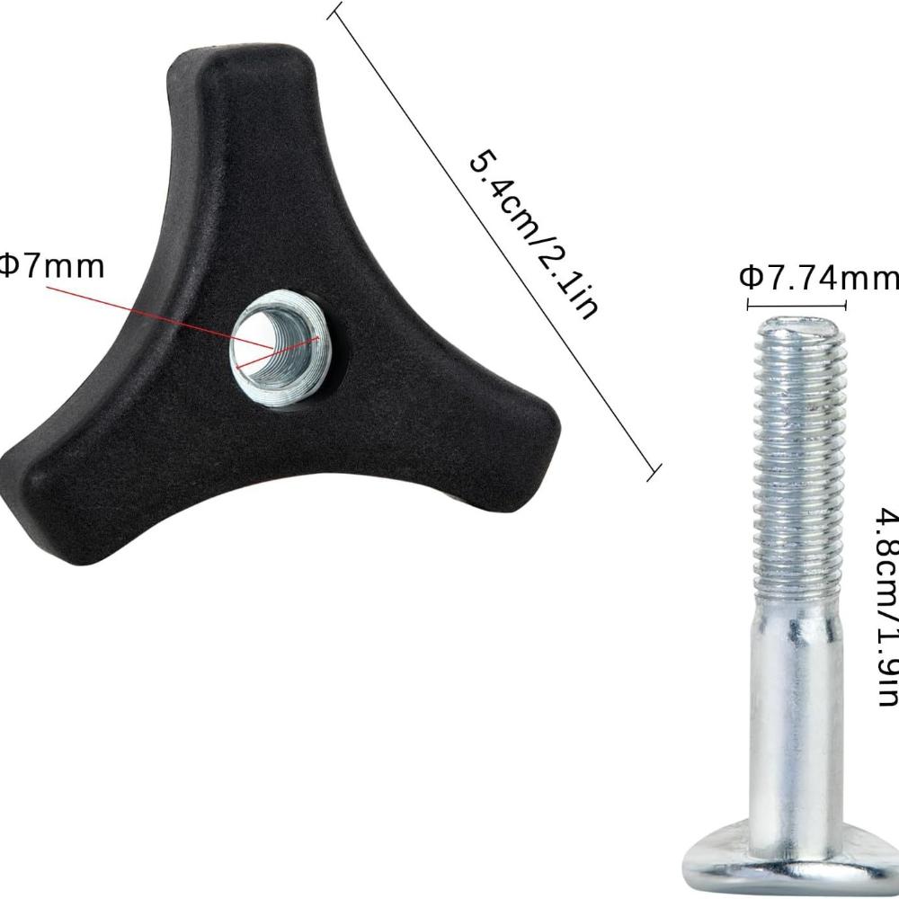 2 sets Lawn Mower Handle with Screws Nuts- Iron Triangle Design Fits All Manual Lawn Mowers Outdoor Electric Lawn Mower Accessories