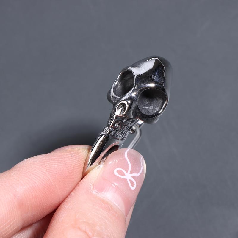 Sleutelhanger Schedel Heavy Duty Roestvrij Staal Gotische Karabijnhaak Clips Lanyards Vergrendelend Punk Stijl Sleutelhanger Hanger