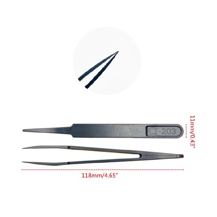 Electronics DIY Repair Tool Precision Tweezers Set Carbon Fiber for Craft