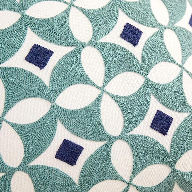 Embroidered Geometric Patterns Pillow Case Decor Home Simple Pillow Cushion Cover Throw Square Funda Cogines De 45x45cm