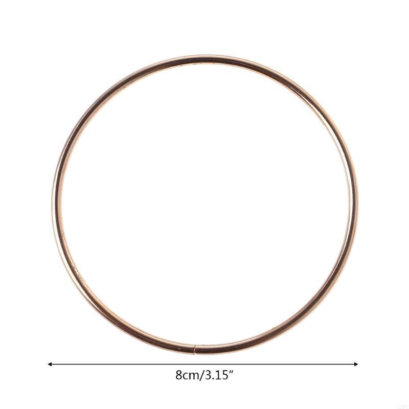 Round Dreamcatch Circle Gold Color Round Wire Wreath Making for Independence Day Flower Making Supply X3UC
