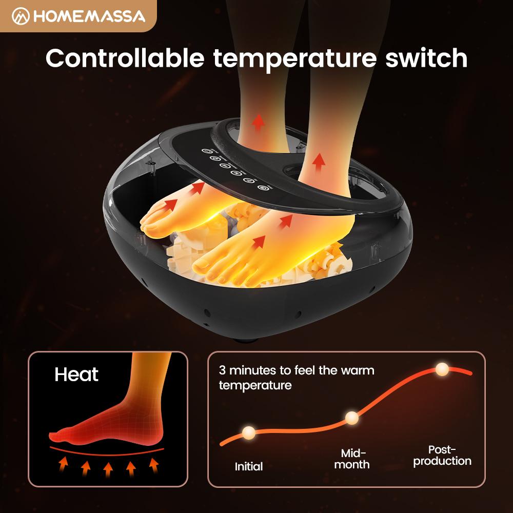 Intelligent full-body Temperature foot massager, with multiple strength settings, suitable for most foot sizes, EU adapter, the ideal gift for elders