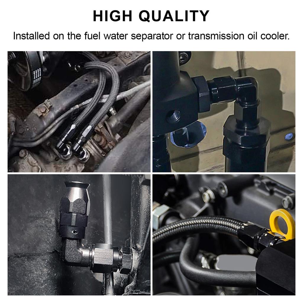Black 45 Degree 90 Degree Aluminum AN4 AN6 AN8 AN10 Forged Type Swivel Hose End Fitting Adapter For Car CPE Oil Cooler Fuel Line
