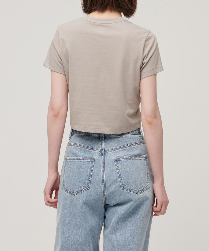 MUSINSA STANDARD WOMAN [Cooltandard] Women'S Crew Neck Crop T-Shirt [Mushroom]