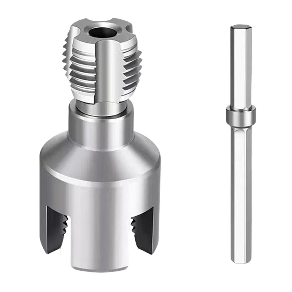Integrated Internal & External Pipe Threading Tool 1/2in 3/4in 1in Dual-Function PVC Pipe Threader Kit for Electric Drill