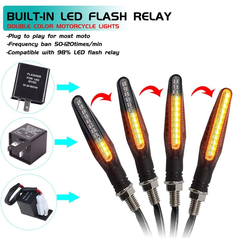 2ks 24LED indikátorů univerzální motocyklové plynulé směrové světlo ohýbatelné blikající brzdové/denní svícení