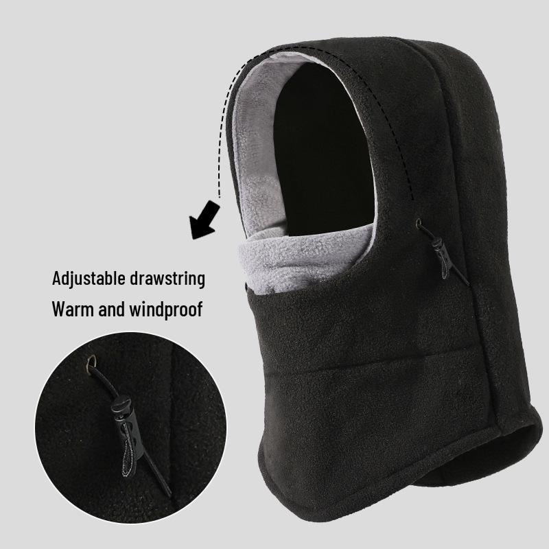 Warm Fleece Hooded Scarf & Hat for Winter Cycling and Skiing