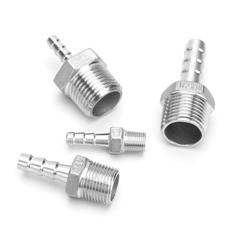 304 Stainless Steel Hexagonal Barbed Hose Connector