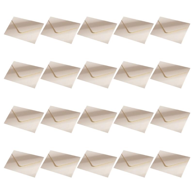 20Pcs Vintage Envelopes 4x2.76Inch Small Folding Envelopes Invitation Envelope For Wedding Valentines Card And Mailing