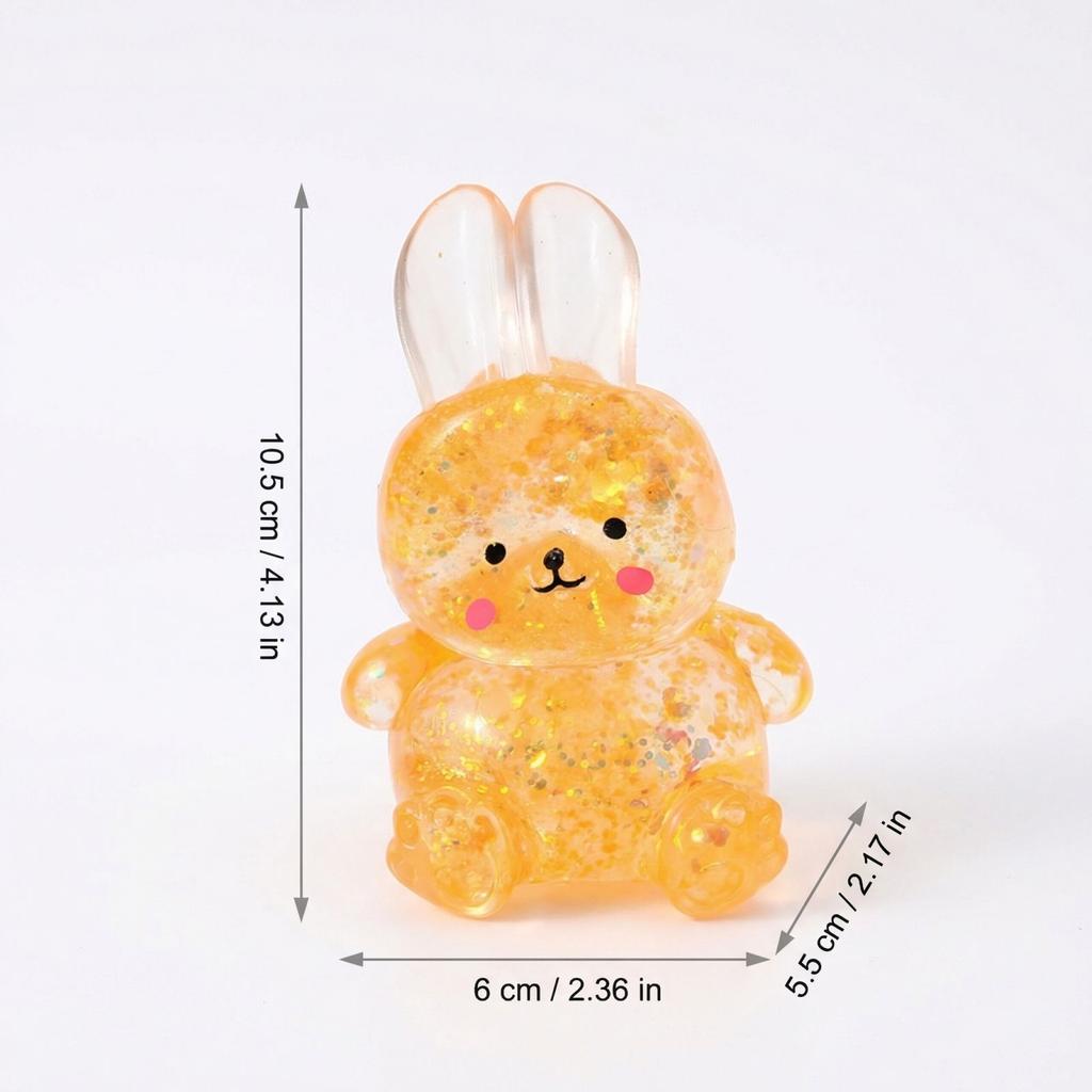 Kawaii Rabbit Squeeze Toy Colorful Bunny Stress Relief Fidget Ball Sensory Toy For Kids Adults Easter Birthday Gift
