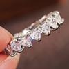 Huitan Simple Style Women Ring Inlaid Shining Heart CZ Fashion Accessories Versatile Wedding Engagement Zircon for Lady Party