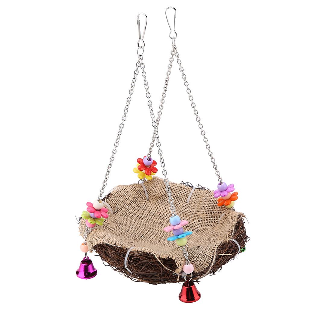 Rattan   Bird  ing   Toy with  s Bird Swing Standing Perch Toy Cage Hammock(S)