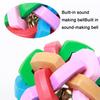 Dog Jingle Ball Chew Toy Colorful Rubber Interactive Ball with Bell Puppy Teething Toy for Small Medium Dogs Pet Training