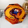 Adventure Time Print Automatic Umbrella, 8 Rib Iron Frame, Plastic Handle, Suitable for Outdoor Travel &Daily , Ideal Gift