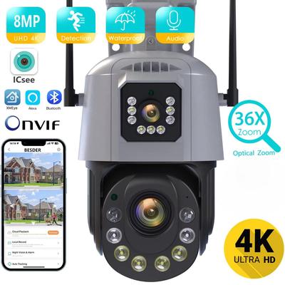 EU 36X Optischer Zoom 8MP WiFi PTZ Kamera Dual Objektiv Outdoor Ai CCTV Kamera Audio 120M IR Nachtsicht IP Kamera Sicherheitsschutz