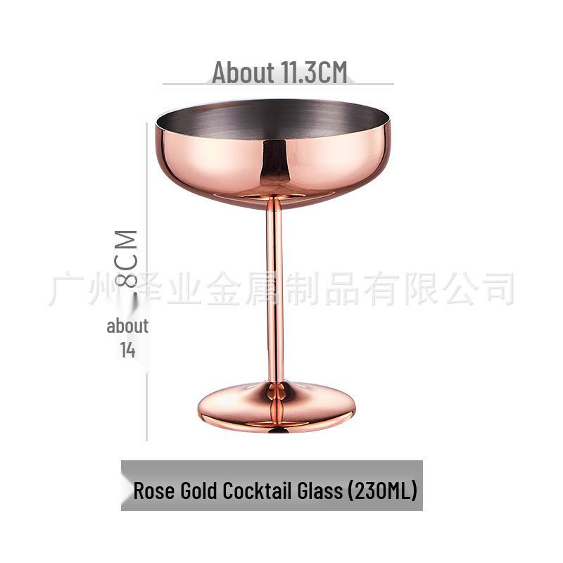Creative High-Stemmed Stainless Steel Cocktail and Ice Cream Glass