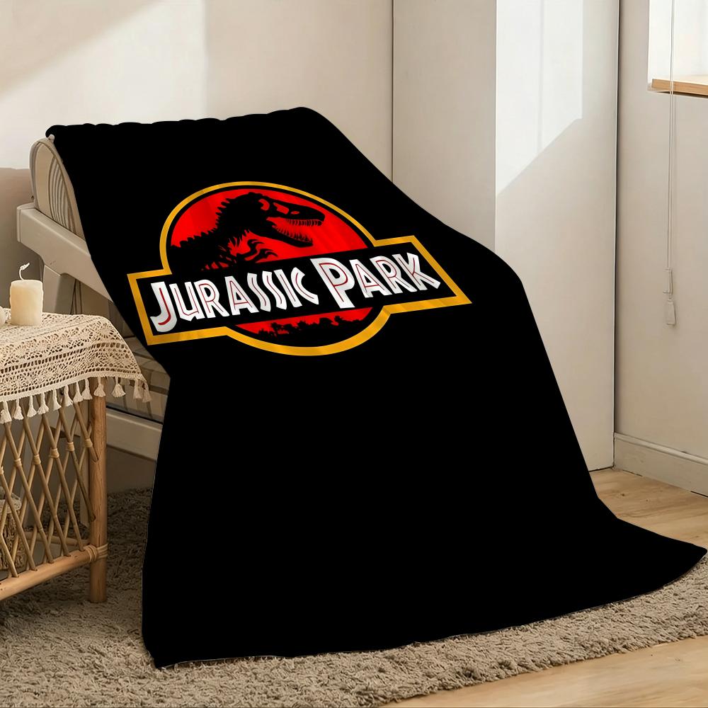 Jurassic Park Throw Lightweight 240g Flannel Blanket Soft Skin-friendly for Summer Cooling