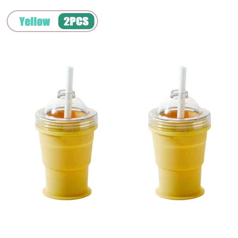2-in-1 A Must-have for Summer Homemade Ice Hockey Cup Silicone Folding Cold Drink Cup Internet Famous Creative Ice Cube Mold